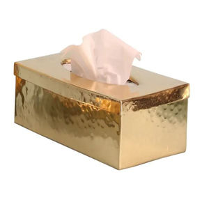 Caja de pañuelos de acero inoxidable Rectangular de lujo moderno, respetuoso con el medio ambiente, hecho a mano, tamaño personalizable, Logo, decoración de dormitorio - Product Image 2