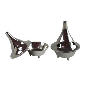Brûleur d'encens au look captivant Brûleur d'encens poli argenté Nouveau design avec couvercle Brûleur d'encens Support en métal - Product Image 6