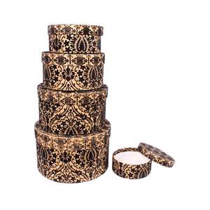 Caja de gran oferta de tendencia personalizada, caja de cartón rígido con logotipo personalizado impreso, caja de embalaje de regalo, cajas de papel Kraft con diseño de hojas hechas a mano - Product Image 1