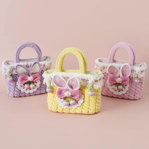 <b>Cute</b> Hand-crochet Girls Girly Tote Handwoven Knitted Bag Lolita Rabbit Bag Princess Hand Knitted Bag Change <b>Purse</b> Accessory - Product Image 2