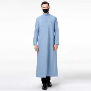 Ropa de hombre personalizada de primera calidad Talla XXL Arabia Saudita Daffah Dubai Thobe Mangas largas Venta caliente Poliéster Thobe Musulmanes Étnicos - Product Image 5