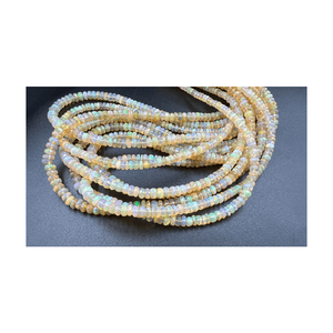 Perles de pierres précieuses opale éthiopienne de qualité supérieure, facettées sur mesure, forme ronde, pour la fabrication de bijoux, brin de 17 pouces, poids de 42 carats, tiers - Product Image 1