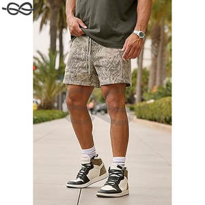 Pantalones cortos con estampado de malla para hombre, pantalones cortos de entrenamiento de diseñador de moda, ropa de calle fresca informal Retro, pantalones cortos para verano, gimnasio, uso diario - Product Image 4