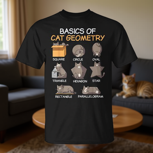 Maglietta Promozionale con Gatto Geometrico per Papà Gatto, Mamma Gatto e Bambini - Product Image 3