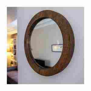 Vente chaude avec prix raisonnable Artisanat Salon Station avec miroir Cadre en bois rond Artisanat en Inde de haute qualité - Product Image 5