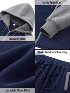 Sweat à capuche respirant imprimé écologique motif solide hiver lourd survêtement strass Technique léger - Product Image 5