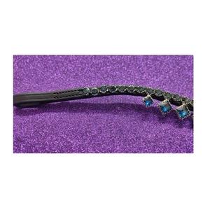 Banda de cuero para cejas cuadrada de cristal azul oscuro de calidad superior Diseñador Cuero negro marrón Ajuste cómodo - Product Image 3