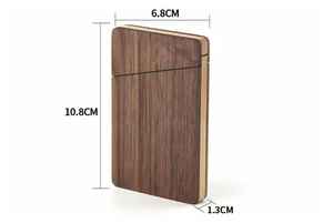 Étui pour cartes de crédit en bois naturel |   Portefeuille fin en bois pour cartes bancaires pour hommes et femmes |   Organisateur de cartes écologique fait à la main - Product Image 3