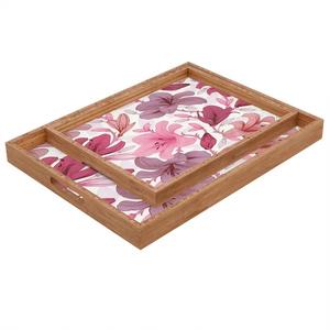 Vente en gros de plateau de service rond personnalisé, vaisselle en bois émaillé imprimé de taille standard, marbre en résine MDF à usage domestique - Product Image 5