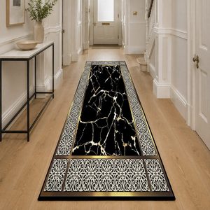 Tapis RUGS DEPOT LXDP-0915, vente en gros, noir charbon, tapis d'appoint traditionnel oriental imprimé numériquement, lavable en machine, chenille, antidérapant - Product Image 5