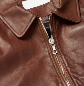 Chaqueta de Motociclista de Cuero de Alta Calidad, Cuello Alto, Estilo Urbano, Transpirable, de Secado Rápido, Ajustada, con Bolsillos con Cremallera - Product Image 5