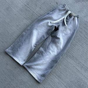 Pantalones de chándal personalizados de alta calidad para hombre 450 Gsm Heavyweight Vintage Stone Acid Wash pantalones de chándal holgados de pierna recta de gran tamaño - Product Image 4