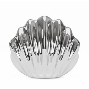 Jarrón de Cerámica Moderno Hecho a Mano con Diseño de Concha Plateado de 18 cm para Mesa - Product Image 4