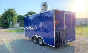 Remorque de nourriture bleue 8.5x16 personnalisée avec pompe pour application de cave de traitement de fruits maïs lait légumes - Product Image 5