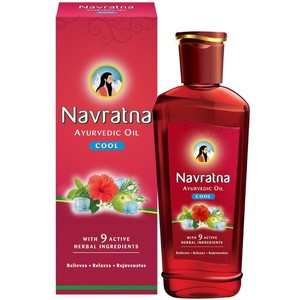 Navratna 100% Aceite fresco Ayurvédico Combinación de 9 hierbas ayurvédicas 500ml Emami Navratna Aceite para el cabello a base de hierbas - Product Image 1