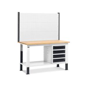 Établi réglable Fami avec plateau en bois, tiroir et mur 150cm WORK1518 - Product Image 1