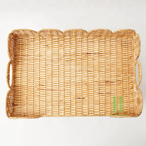 ถาดเสิร์ฟอเนกประสงค์ทรงสี่เหลี่ยมผืนผ้าหวายสานมือสไตล์โบฮีเมียนรักษ์โลก พับได้ ใช้เป็นตะกร้าปิกนิกได้ ผลิตในเวียดนาม (OEM) สินค้าขายดี - Product Image 3