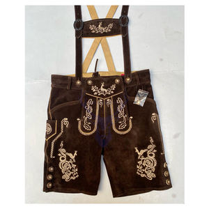 กางเกงขาสั้นหนังแพะบาวาเรียสำหรับผู้ชายสไตล์เยอรมันกันยับ - Product Image 1