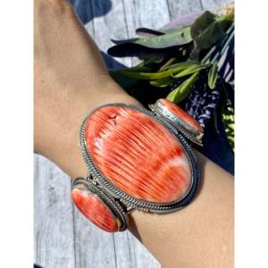 Jimmy Nelson Spiny Oyster & Sterling <b>Silver</b> Fashion <b>Cuff</b> <b>Bracelet</b> - Product Image 2
