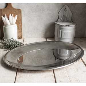 Bandeja de servicio de acero inoxidable de gran tamaño con construcción resistente, ideal para servir varios platos a la vez en fiestas - Product Image 3