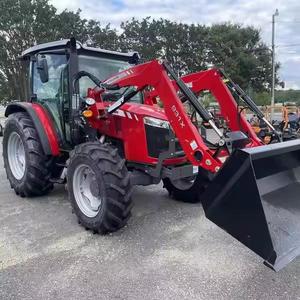 Tracteur agricole à quatre roues motrices Massey Ferguson avec cabine fermée, équipement agricole utilitaire - Product Image 1