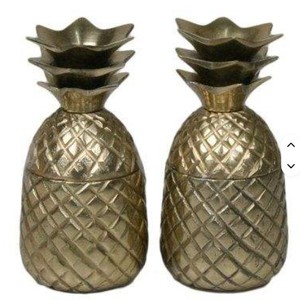 Produits décoratifs pour la maison, ananas de Noël en forme de pot en métal, finition cuivre, articles ménagers, ustensiles de cuisine - Product Image 2
