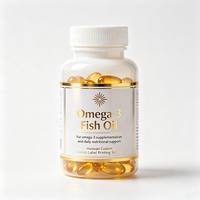 Haoxuan ODM Omega 3 Balık Yağı Şişe Etiketleri Altın Varaklı PET Su Geçirmez Çıkartmalar Yumuşak Kapsül Takviye Paketlemeleri İçin