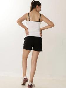 Pantalones cortos de algodón con cierre frontal de moda para mujer, transpirables, de alta calidad, con abertura lateral, estilo informal, sin incluir más tejido natural - Product Image 4