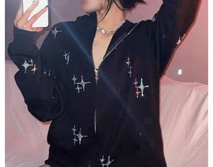 OEM pas cher femmes hiver strass sweats à capuche impression personnalisée super qualité anti-rides respirant logo personnalisé/couleurs léger - Product Image 5