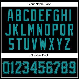 Camiseta de béisbol auténtica verde azulado negra personalizada - Product Image 5