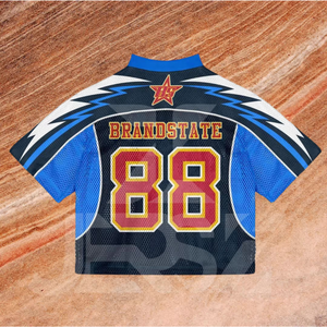 Unisex Boxy <b>T</b>-<b>Shirt</b> Customized Athletic <b>Polyester</b> Mesh Jersey Oversized Cropped Sublimation Printed Logo Streetwear Football OEM - Product Image 2