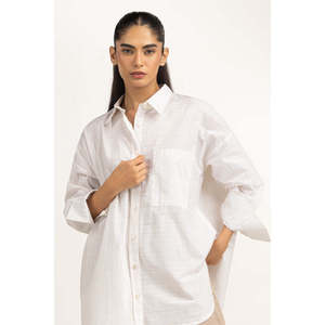 Chemises décontractées en lin pour femmes 100% lin WM-CS-SS25-518 Hauts pour femmes avec broderie de paillettes et dentelle, taille XL, style formel ample - Product Image 3