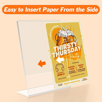 Supports de présentation en plastique transparent pour table, porte-affiches en forme de L 8,5*11 pour prospectus, documents, bureaux, restaurants, supermarchés