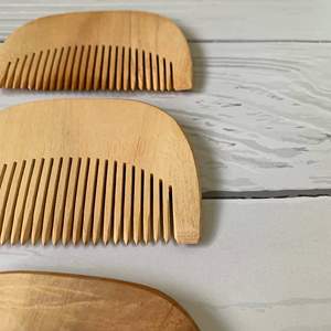 2025, superventas, conjunto de Peine de pelo de madera de neem de melocotón Natural, cepillos de salón ecológicos para Barba, masaje de cuero cabelludo de bebé Premium - Product Image 4