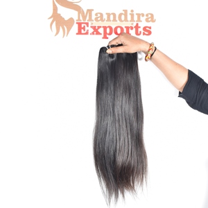 Extensions de cheveux vierges indiennes 100% bon marché en gros, cuticules alignées, noires, lisses, 8-32 pouces, mèches de cheveux humains du temple - Product Image 2