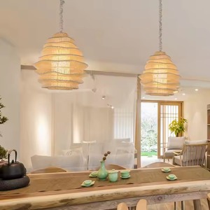Lampes suspendues en osier faites à la main de style moderne pour l'intérieur, style fermier, luminaire suspendu en rotin en forme de chapeau, disponible en gros au Vietnam - Product Image 3