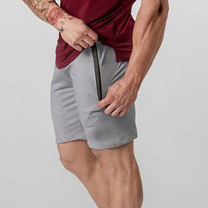 Pantalones cortos de tela de lona sólida OEM de alta calidad para hombre, pantalones cortos de playa para correr en el gimnasio con logotipo personalizado, posición frontal, transpirables, de secado rápido - Product Image 3