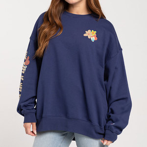 Venta caliente Streetwear Workout Women Pullover Hoodies Custom Logo Sudadera Oversize Mujer Crewneck Hoodie para niñas - Product Image 1