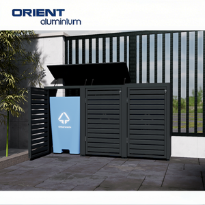 Enceinte de stockage de déchets en métal durable <span class=keywords><strong>pour</strong></span> l'extérieur, 3 ensembles, grand garage, <span class=keywords><strong>abri</strong></span> <span class=keywords><strong>pour</strong></span> le recyclage - Product Image 4