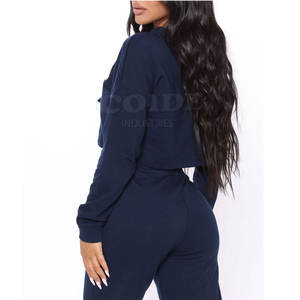 Sudadera con capucha recortada informal de algodón suave informal 2025 para mujer, nuevo diseño, Top corto con logotipo personalizado, Sudadera con capucha para mujer - Product Image 2