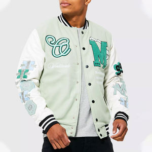 Fabrication en usine de haute qualité collège letterman veste de baseball broderie personnalisée veste universitaire pour hommes avec manches en cuir - Product Image 1