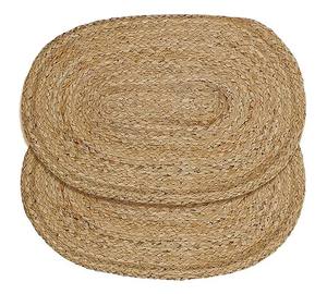 Handmade Jute <b>Rug</b> Braided Geometric Pattern <b>Oval</b> <b>Rug</b> Both Sides Usable Home Hotel Office Prayer Door Adult Living Decoration - Product Image 1