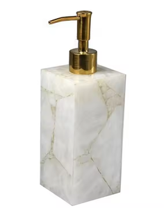 Conjunto de baño de resina de color blanco natural, accesorios blancos, decoración de baño de cristal natural, conjunto de baño de resina de artesanía creciente - Product Image 4