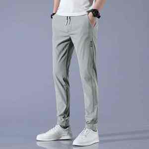 Pantalons décontractés pour hommes été mince travail tendance lâche droite respirant pantalons de sport - Product Image 2