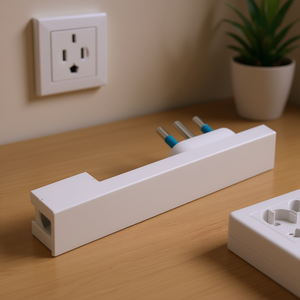 Câble de prise électrique Spaziozero 2P+T 10A blanc, norme italienne PP0416, adaptateur et connecteur de câble latéral - Product Image 3