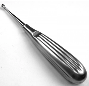 Curette à os brun Cuillère ronde pointue 17cm Manche creux Arbre droit Coupe ovale Acier inoxydable - Product Image 5
