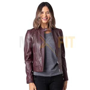 MAXFIT ENTERPRISES-Chaqueta de Cuero para Mujer, Hecho a Mano, Diseño de Moda, Lona, Suave, Transpirable, Producto Acabado - Product Image 4