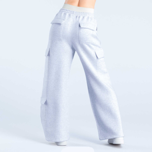 Pantalones ajustados para mujer, ropa de calle, pantalones de pierna ancha de talla grande, transpirables, informales, con bolsillos Cargo, servicio OEM - Product Image 2