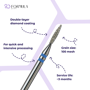 Diamond <b>Nail</b> Drill Tool Sharp Flame 1.4mm Blue Grit for Professional Cuticle Care (Premium) - Product Image 2