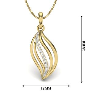 Ishi Diamonds 14K Gold Leaf-Shape Lab Grown Diamond Pendant Unique Lab Grown Diamond Jewelry - Product Image 2